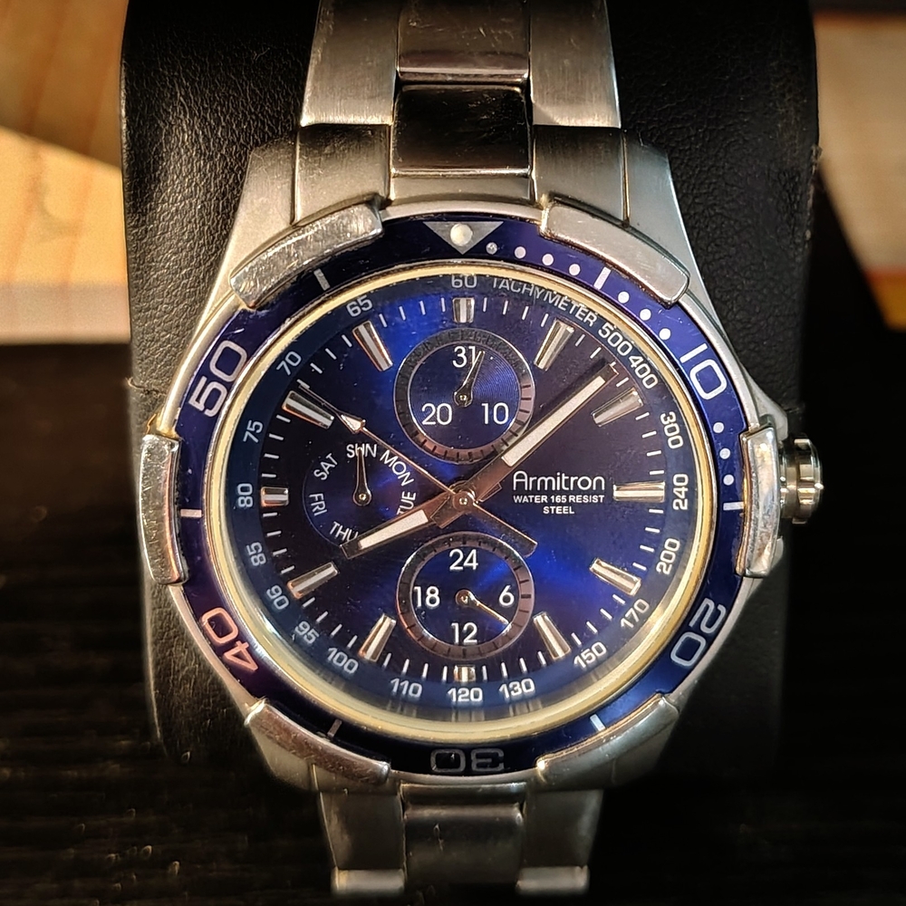 Armitron Blue and Silver Watch